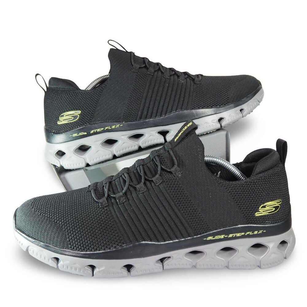 Skechers‎ Glide-Step Flex Slip-on Sneakers Men's 12 Black / Charcoal Grey 232326